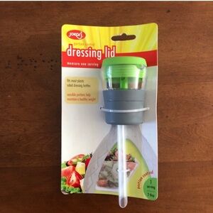 Portion control salad dressing oil lid dispenser